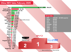 Read more about the article Modest gains and huge losses characterise China NEV February sales.